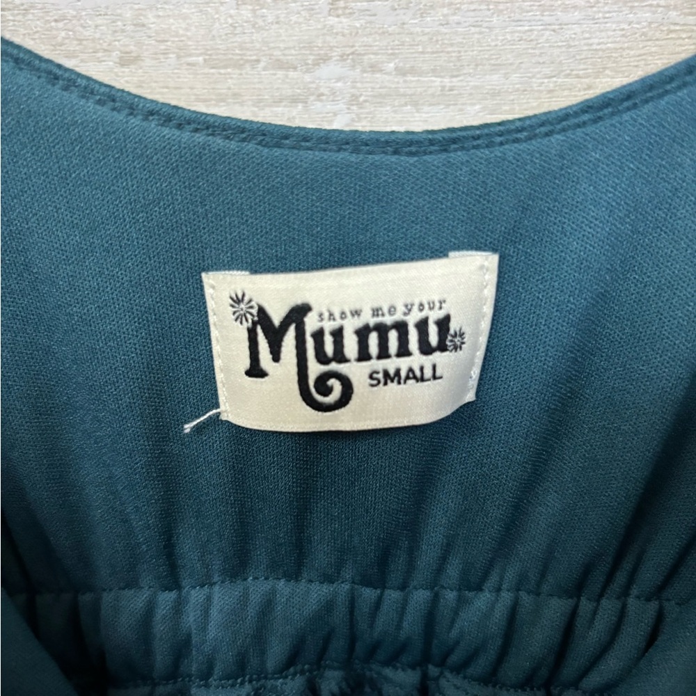 | Show Me Your MuMu | Caitlin Ruffle Maxi Dress Deep Jade Chiffon. Size S.* - Picture 5 of 9